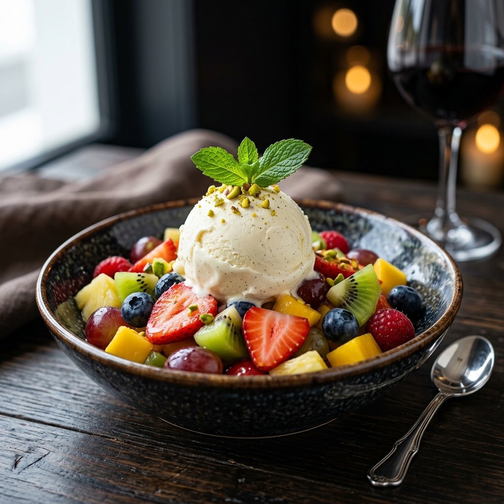 Fruit Salad with Ice Cream